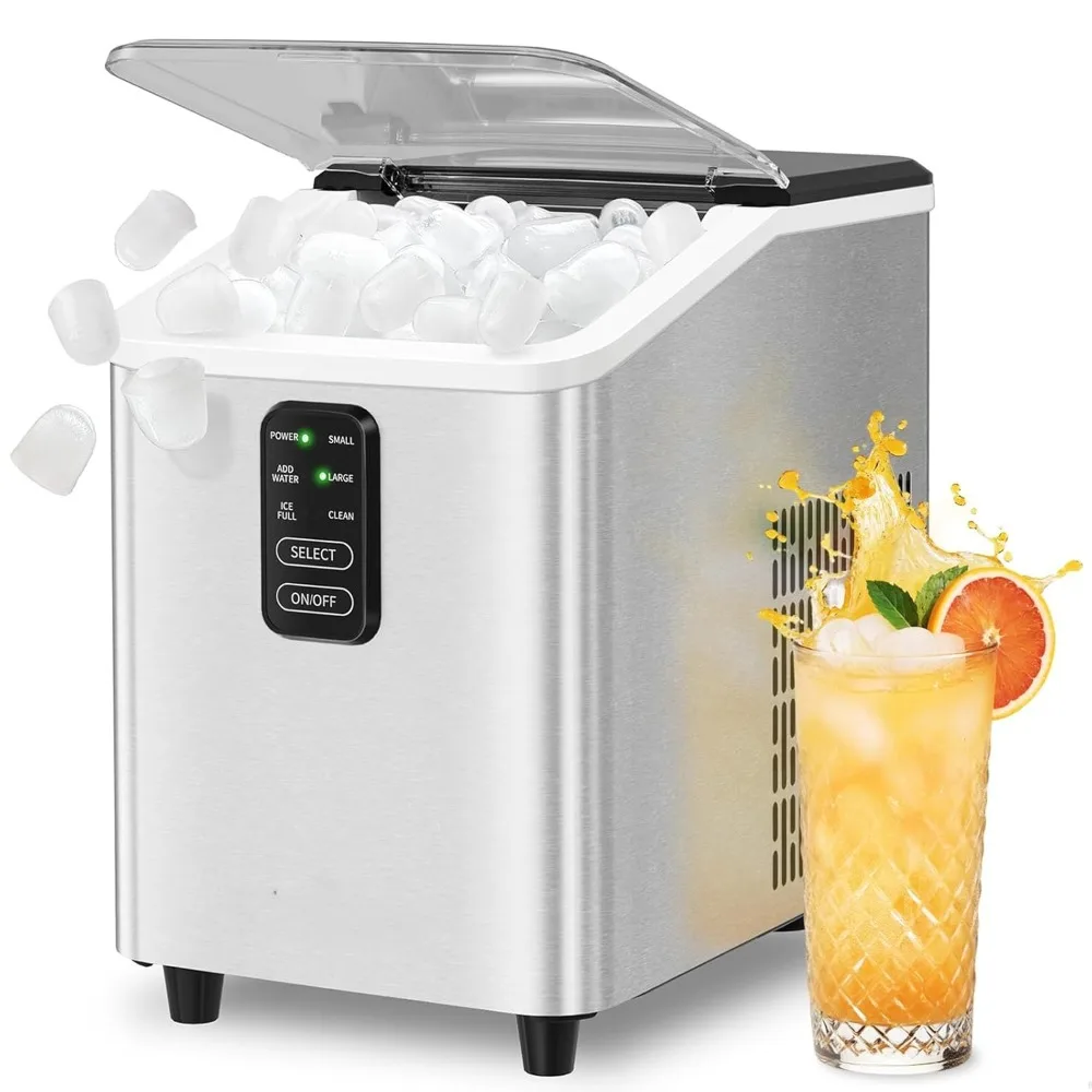 

Ice Maker Countertop 26lbs/24H, Machine 8 Cubes Ready in 6 Mins, 2 Sizes of Bullet Portable Ice Makers, Customized
