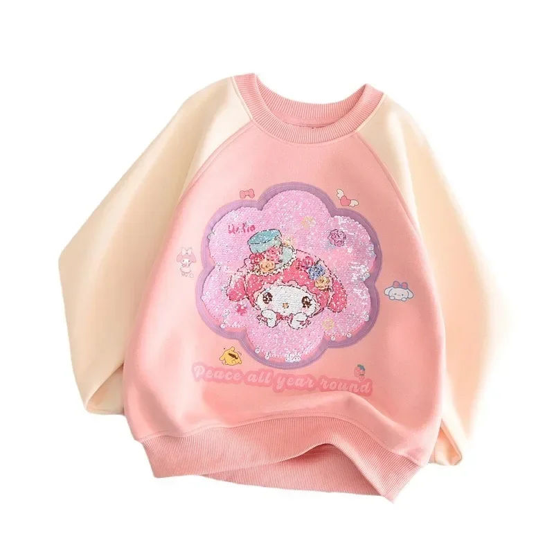 Primavera Autunno Anime Kawaii Sanrio My Melody Change Face Felpa con cappuccio Abbigliamento Carino Cinnamoroll Moda Camicia a maniche lunghe Regali Ragazze