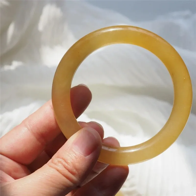 

Natural Yellow Jadeite Myanmar Certified Jade Bangles Women Fine Jewelry Accessories Genuine Grade A Burma Jades Bangle Bracelet