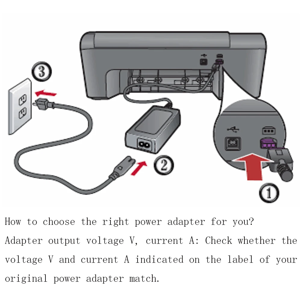 0957-2385 AC Power Supply Adapter 22V 455mA Charger for HP 1010 1012 1510 1512 1513 1514 1518 2515 2540 2541 2542 2543 2544 2546