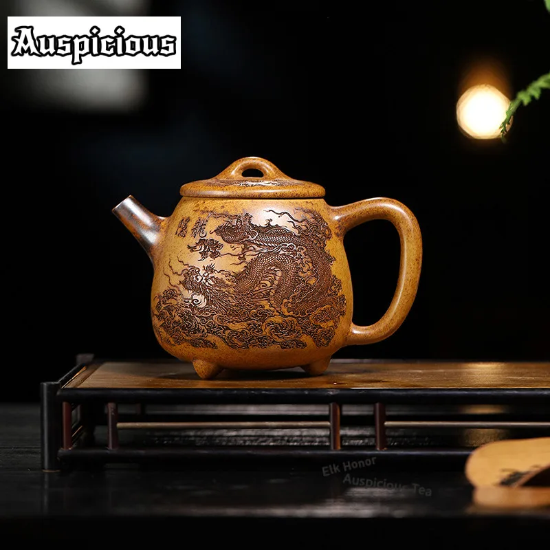 800ml Boutique Yixing Purple Clay Teapots Handmade High Stone Scoop Pot Raw Ore Section Mud Kettle Zisha Tea Set Drinkware Gifts