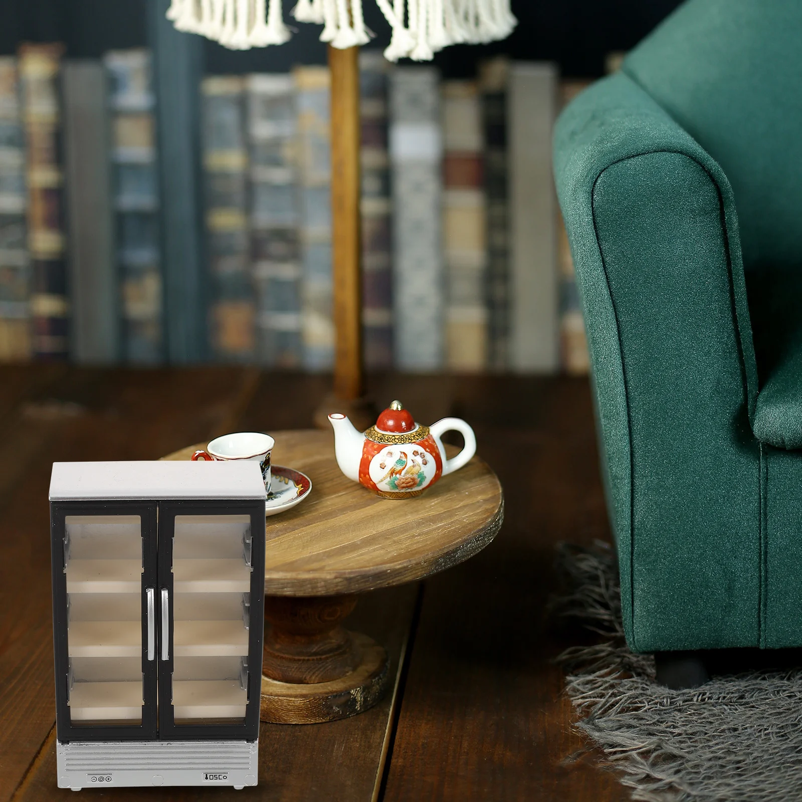 

2Pcs Miniature Double Door Fridge Plastic Material Longlasting Use for Dollhouse Kitchen Furniture Mini Fridge for Kids Toy