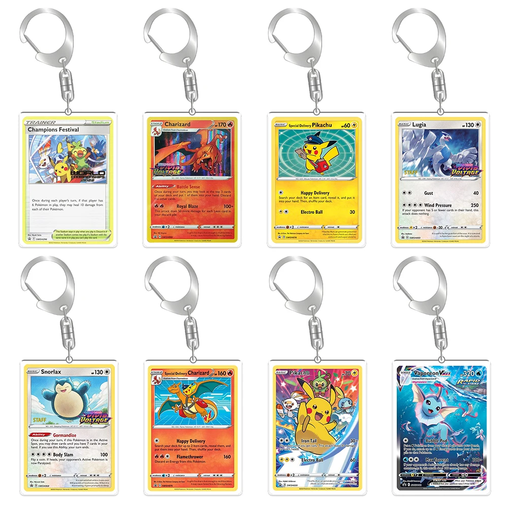 For Pokemon Acrylic Key Chain Charizard Champions Festival Lugia Charizard Snorlax Anime Peripheral Backpack Pendant Gift