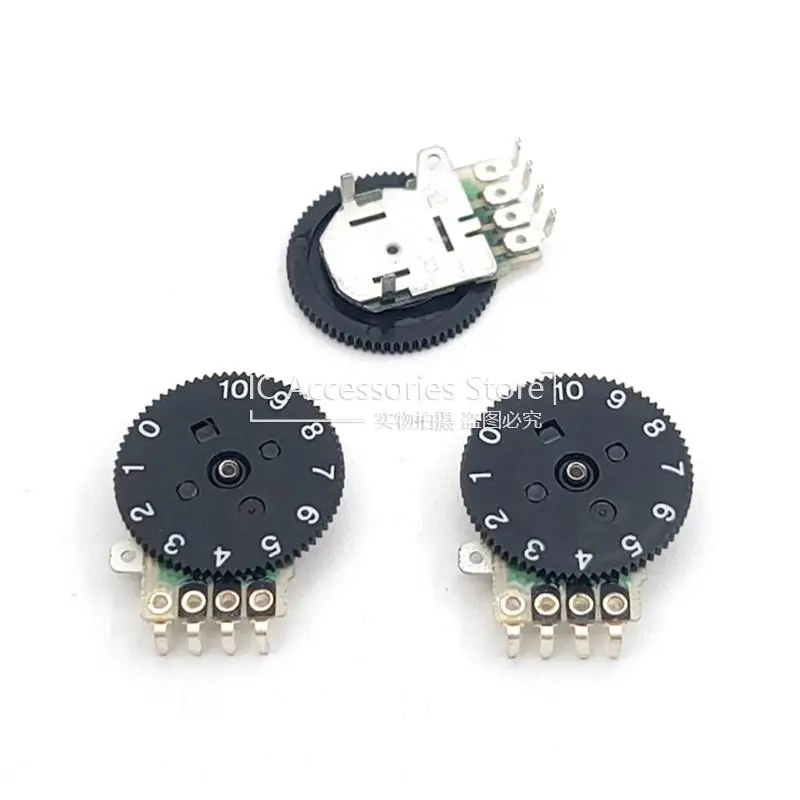 3PCS RK09J11T00AE Dial Gear Potentiometer 10K 4 Pin 14*1 Phonograph Volume Adjustment Diameter 14MM Thickness 1MM B10K B103