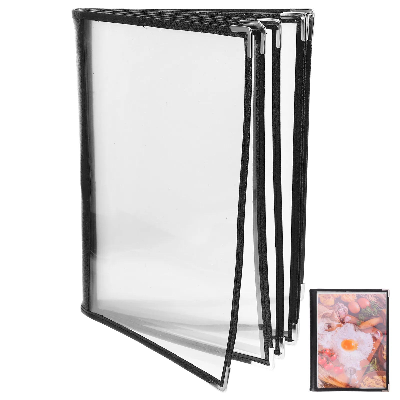 

Pvc Covers Clear Transparent Restaurant Menu Holders For Cafe Hotel Tea House Multi-Page Menu Book Folders