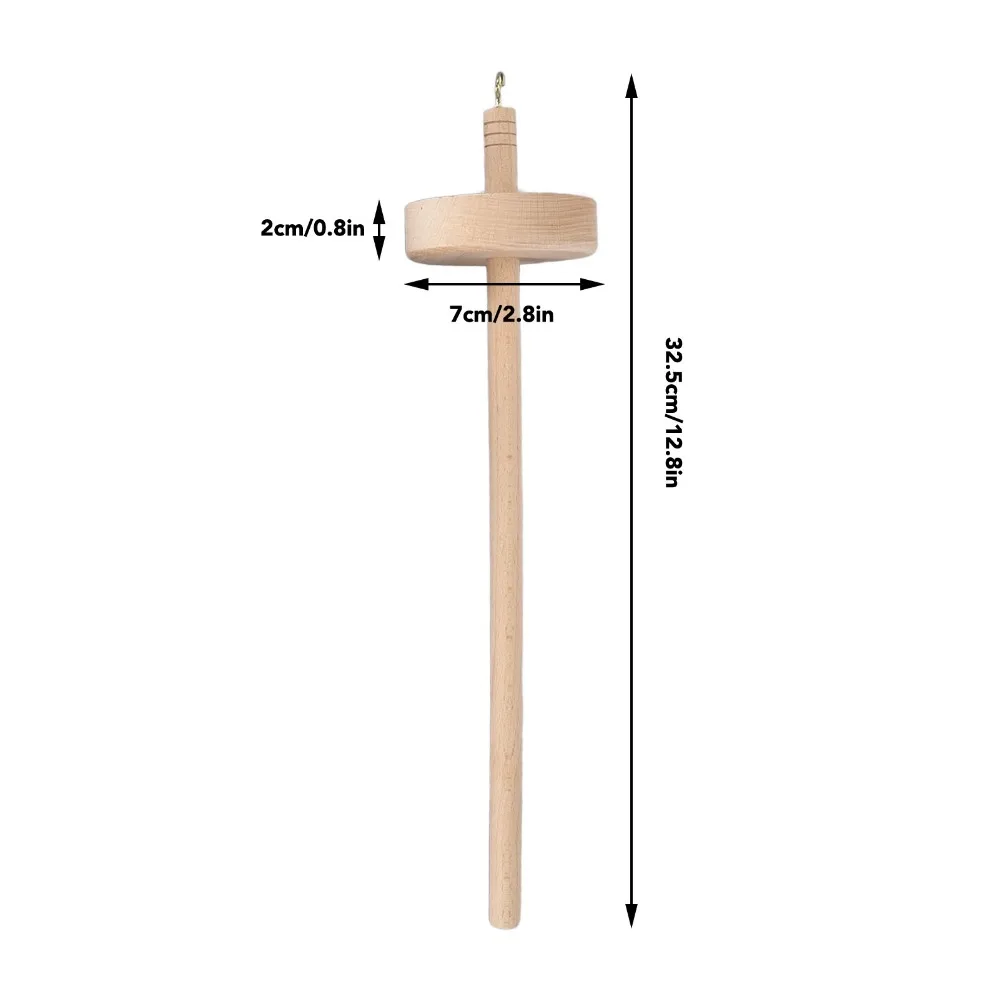 Practical Wooden Drop Spindle Hand Carved Top Whorl Yarn Spinning Kit Wool Top Kit For Sewing view 5