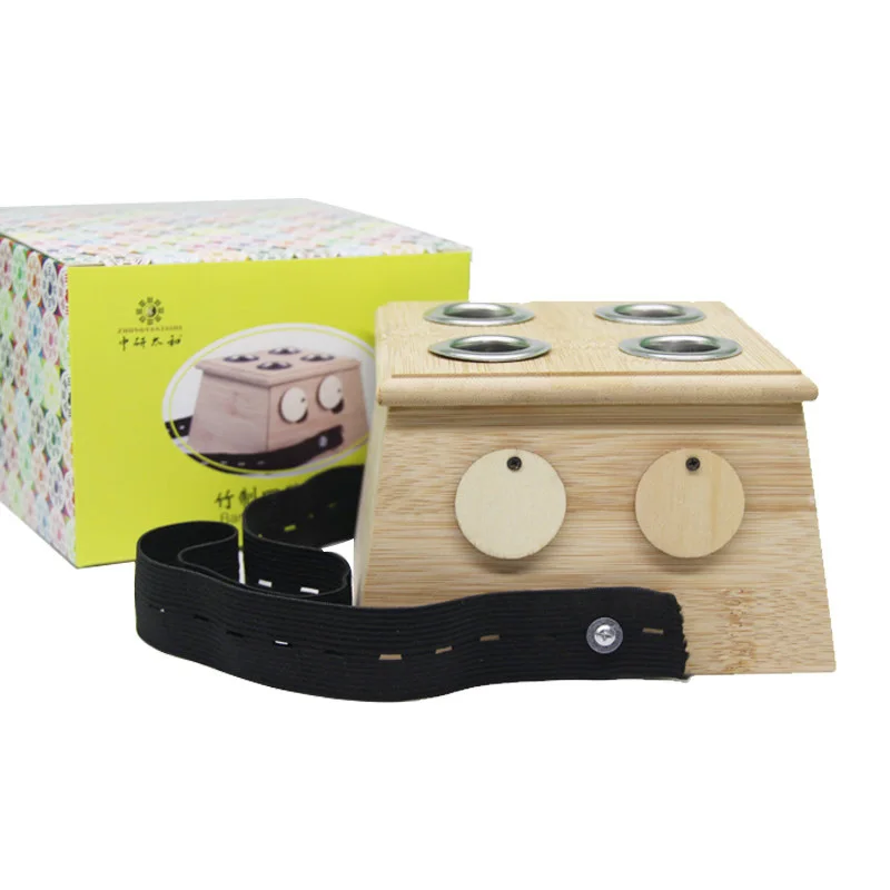 ZHONGYAN TAIHE Bamboo Moxibustion Box - 1-6 Optional Holes for Traditional TCM Heat Therapy