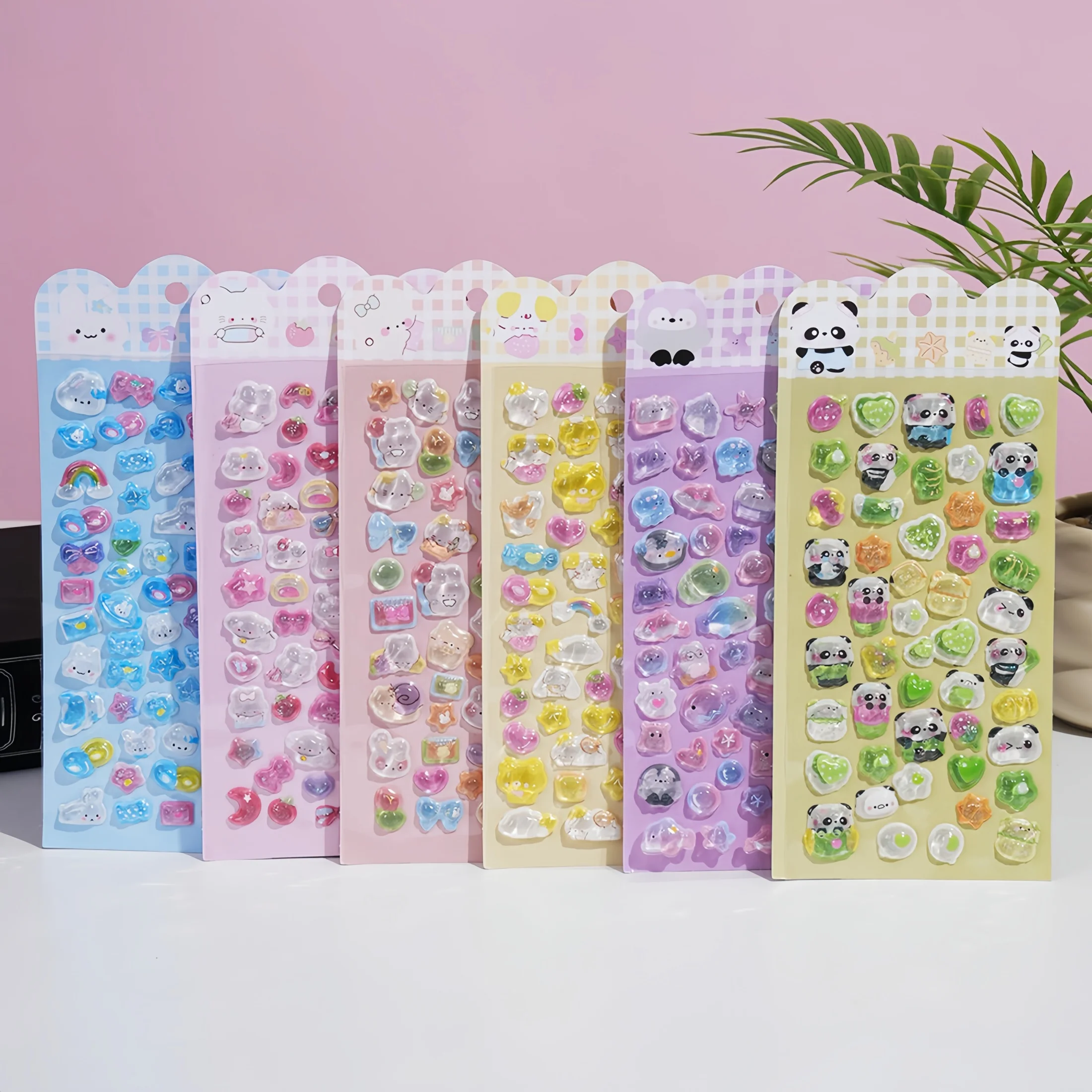 Cartoon 3D Fun Stickers, Crystal Diamond Decorative Stickers for Kids, 3D Crystal Embossed Stickers, Cartoon Decals, Phone Case Decorations, Planner Stickers, Party Favors