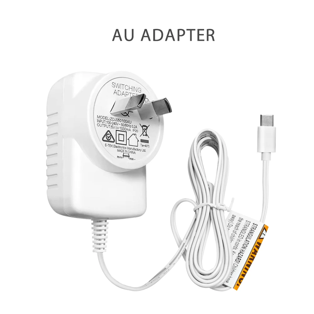 ベビーモニター用タイプCアダプター充電器,認定AC 110-240v〜DC 5v 1000ma,vb601,vb602,vb603,vb605,vb607