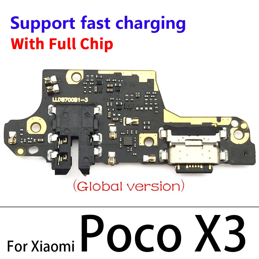 10Pcs, Dock Connector Micro USB Charger Charging Port Flex Cable Microphone Board For Xiaomi POCO X3 NFC / Poco X3 Pro