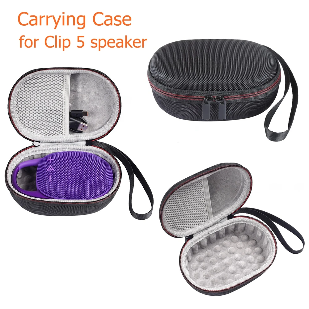 EVA Hard Travel Case Shockproof Speaker Storage Box Anti-scratch Hardshell Case Splashproof for JBL Clip 5 Portable BT Speaker