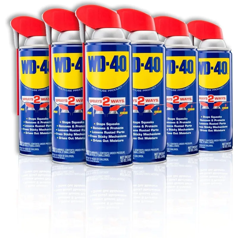 WD-40 Original Formula, Multi-Use Product with Smart Straw Sprays 2 Ways,12 OZ [12-Pack]