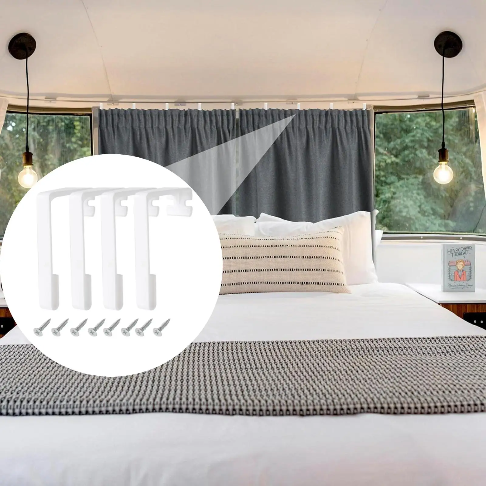 Multi Use RV Curtain Ties PP Wall Mount Clip Fasteners Organize Cords Towels Secure Drapes for Trailer Curtains