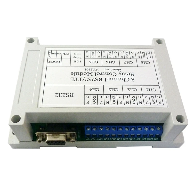 TTL232/2 In 1 RS232 12VDC 8Ch PC UART Relay DB9 Serial Port Switch For PLC Camera Industrial Control System