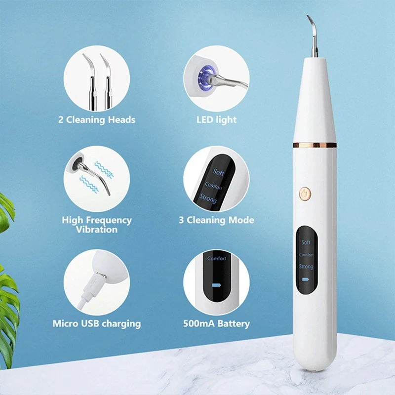 Ultrasonic  Scaler For Teeth Tartar Stain Tooth Calculus Remover Electric Sonic Teeth Stone Removal