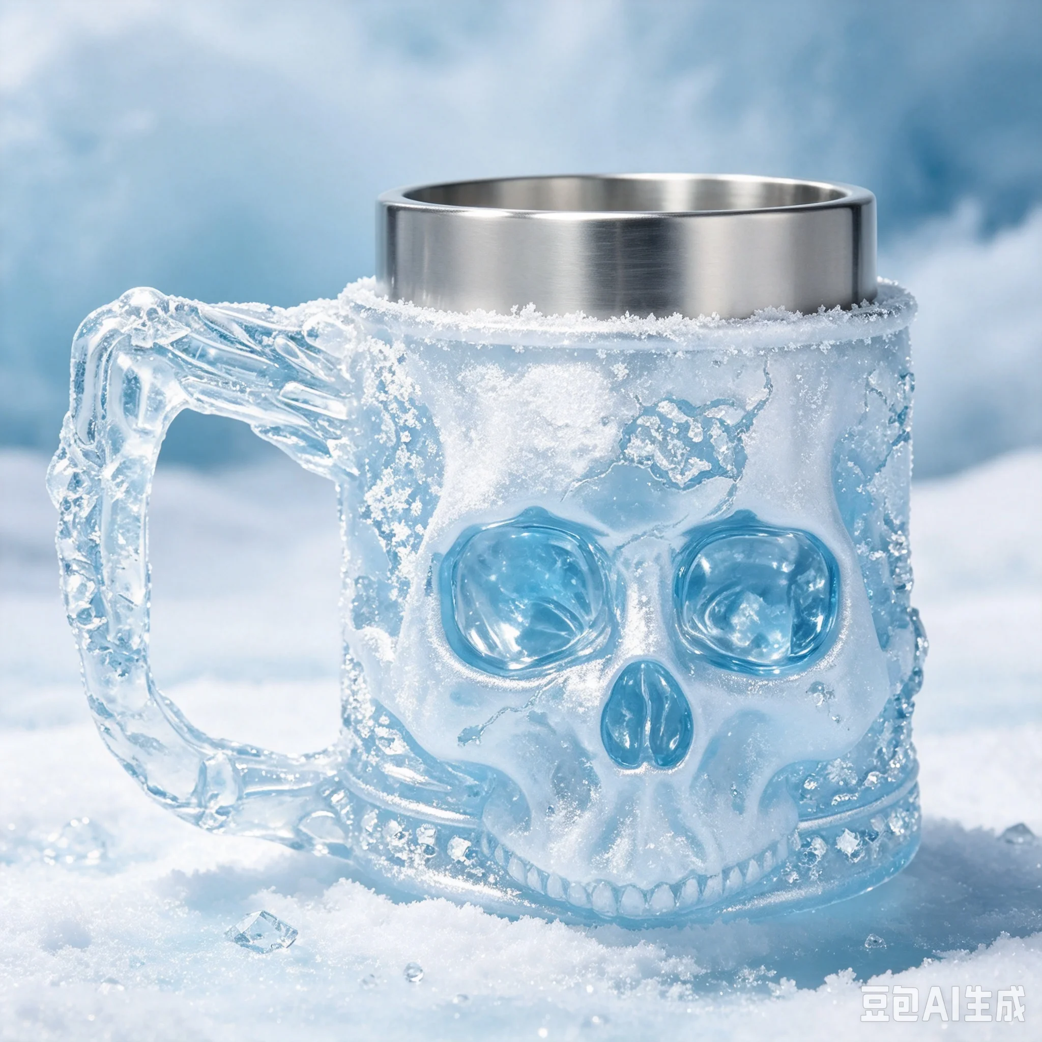 Halloween Antique Silver Skull Embossed Mug 450ml Stainless Steel Interior Gothic Horror Beverage Cup for Bar Accessory