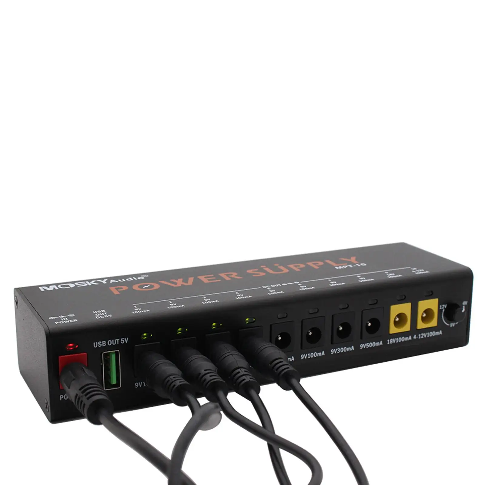 Guitar Pedal Power Supply Multipurpose Portable with Adjustable Voltage