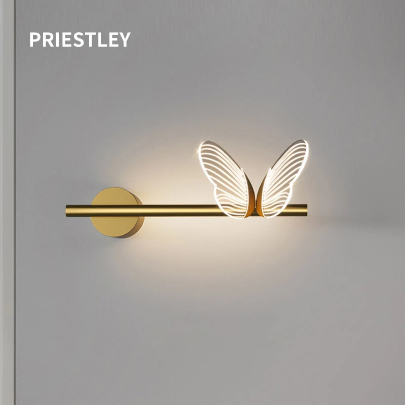 LED Modern Butterfly kinkiety oświetlenie wewnętrzne kinkiety ścienne oprawa oświetleniowa do sypialni nocna salon Home Decor