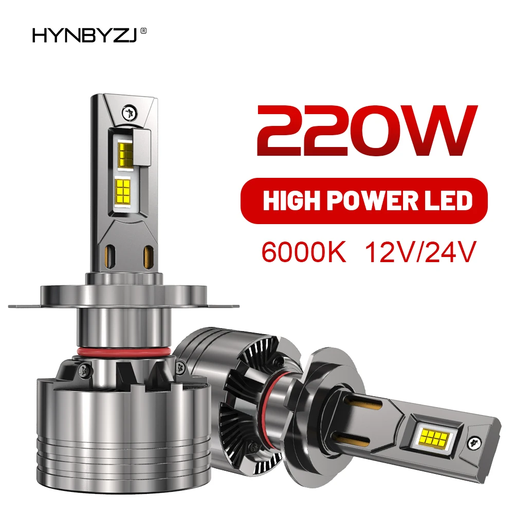 

HYNBYZJ 220W H7 H4 H1 H11 LED Light 6000K Car Headlight Bulbs H9 H8 LED Fog Auto Lamp 9005 9006 9012 12V Turbo 24V