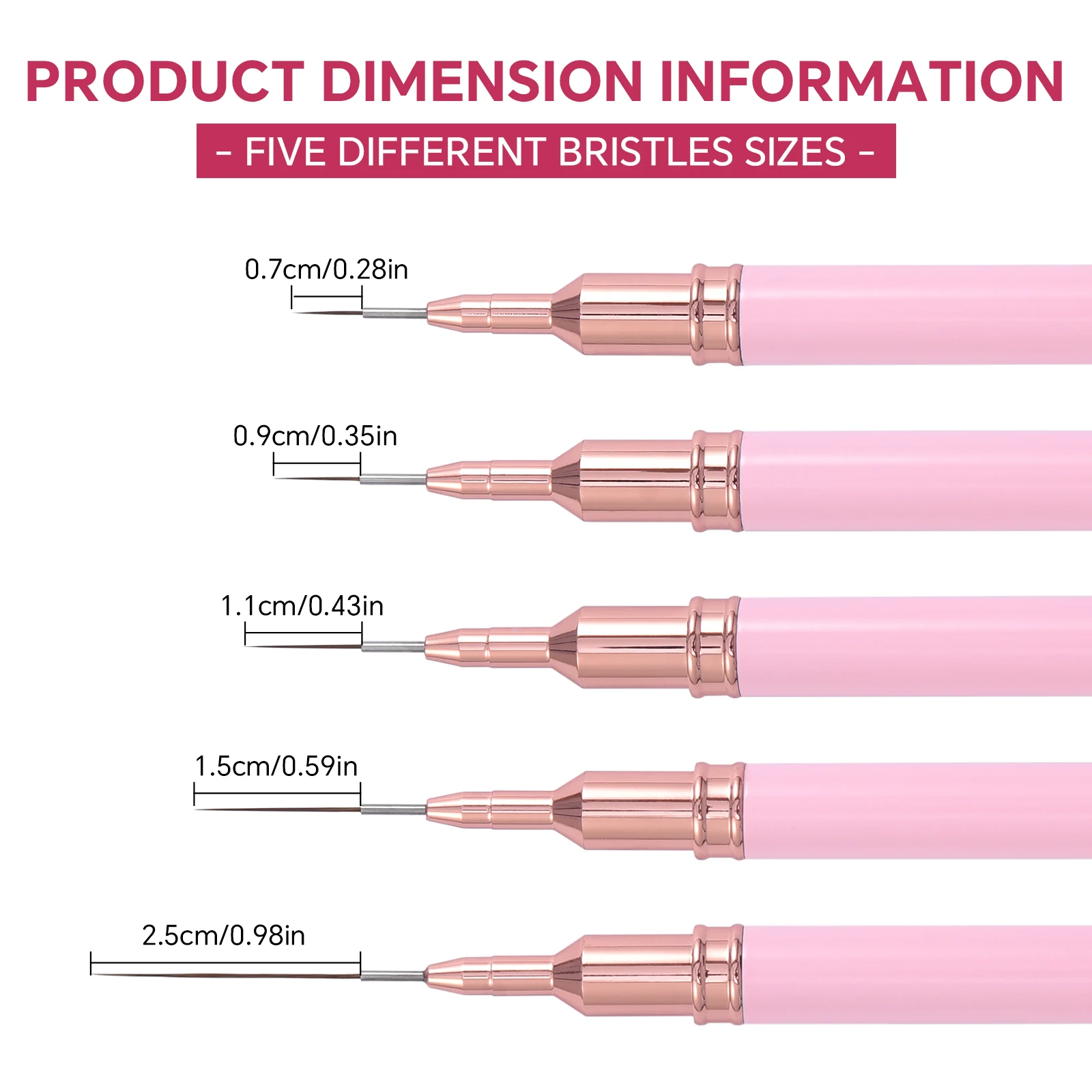 네일 아트 라이너 브러시 덩굴 라인 줄무늬 DIY 드로잉 펜 인쇄, UV 젤 광택제 아트 디자인 매니큐어 아트 살롱 도구, 세트당 5 개