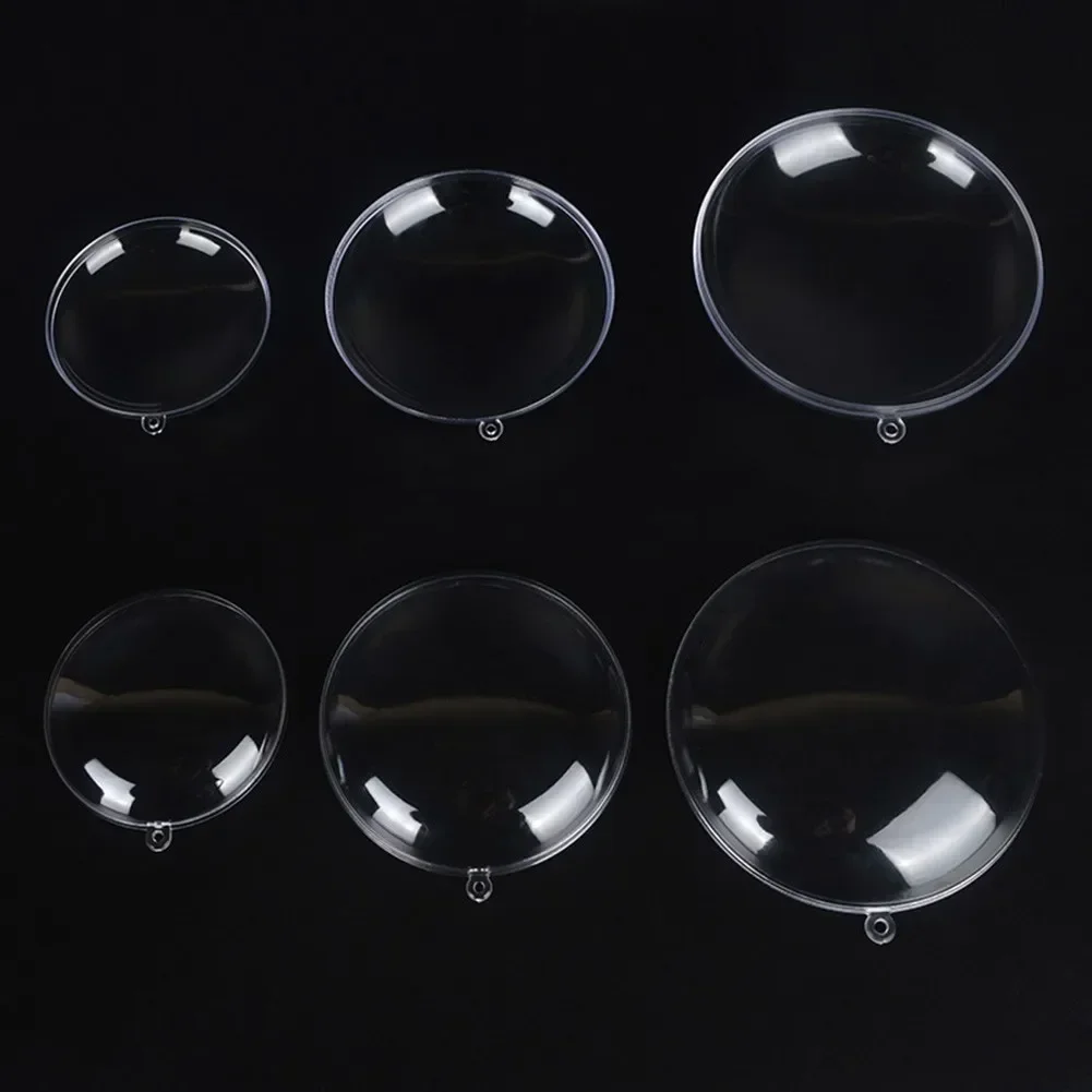 10pcs Christmas Transparent Flat Ball Plastic Clear Baubles Open Ball Candy Gift Box Home Decor For Wedding Christmas 7/9/11cm