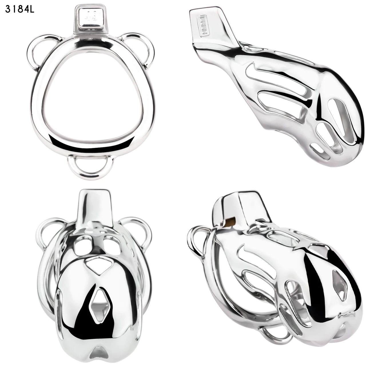 FRRK-L184 قفص العفة للذكور الكبير من كوبا مع حزام قضيب جلدي معدني مطرز بمقبس شرجي كم القضيب منتجات جنسية مثيرة للبالغين