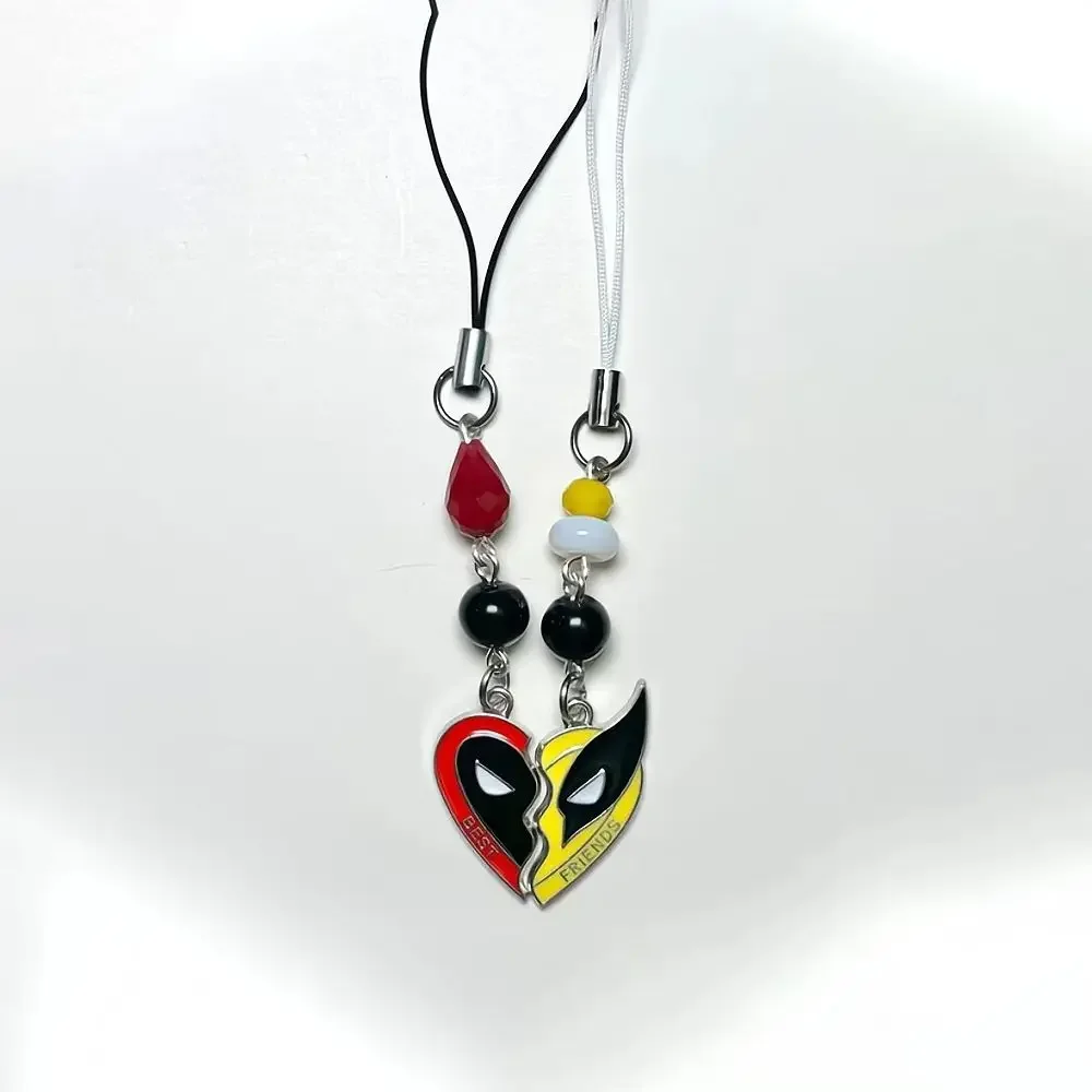 Handmade yellow and red clown mask keychains, love to combine jewelry, give to friends