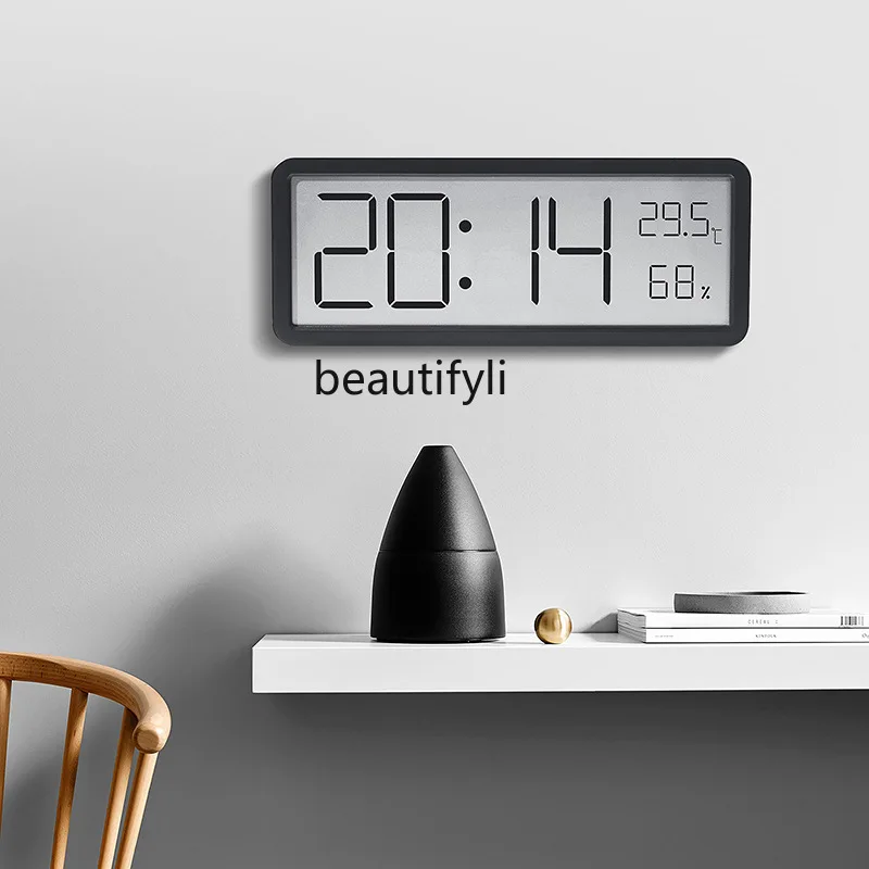 

Simple large-screen clock, living room wall clock, temperature and humidity clock, creative modern clock can be hung up