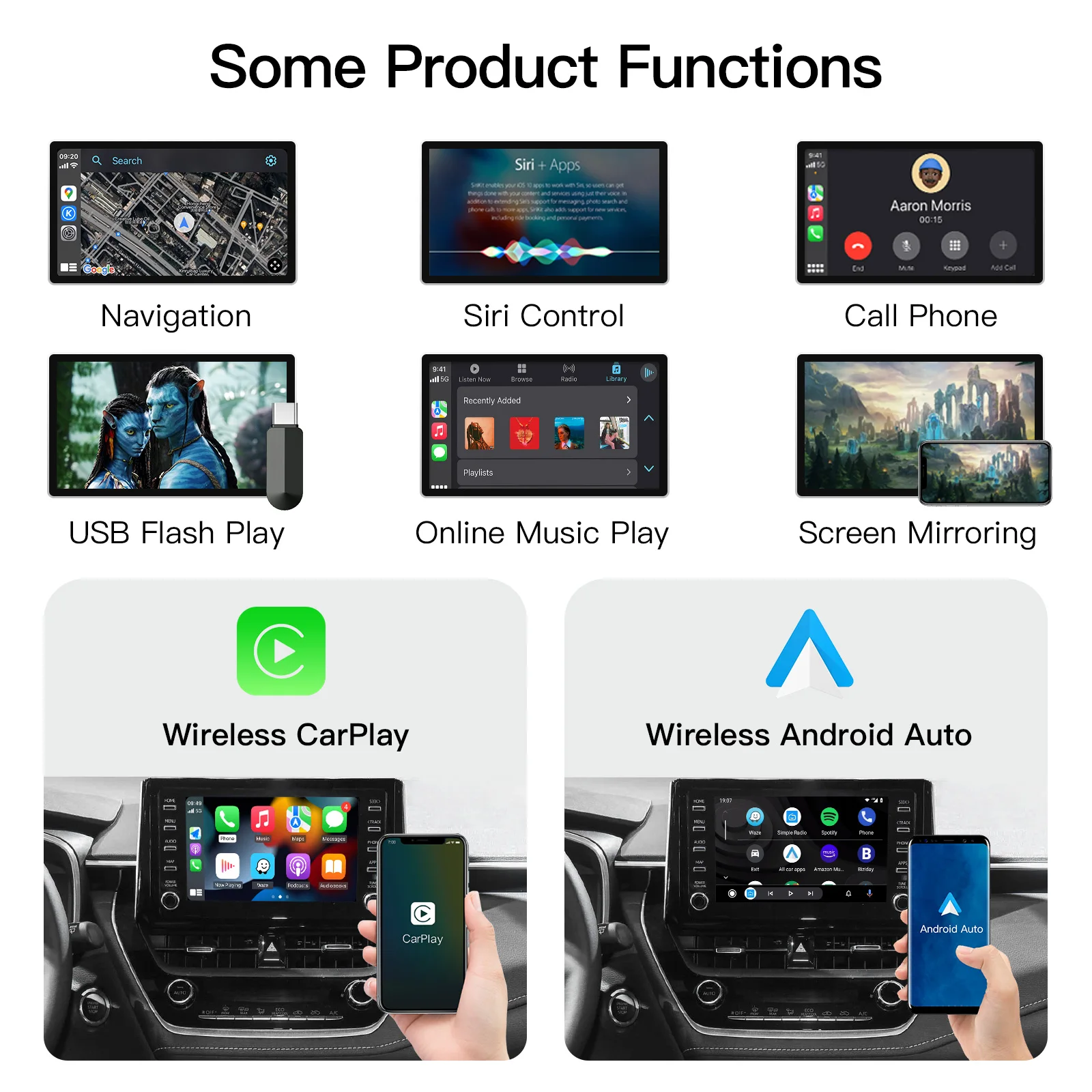 CARABC Wireless Carplay For TOYOTA 2014-2019 Camry Corolla Highlander Tundra Auris Prius RAV4 Avensis Verso Android Auto Module