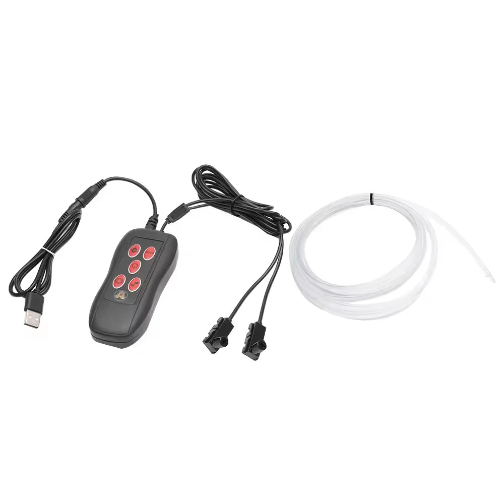 

USB-интерфейс окружающего освещения, холодный свет, 5-метровая семицветная декоративная центральная приборная панель автомобиля с голосовым управлением