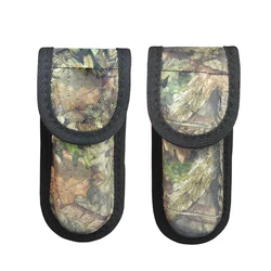 Camo Tactical Folding Knife Molle Sheath Multi-Tool Nylon Holster Outdoor Hunting Flashlight Pouch