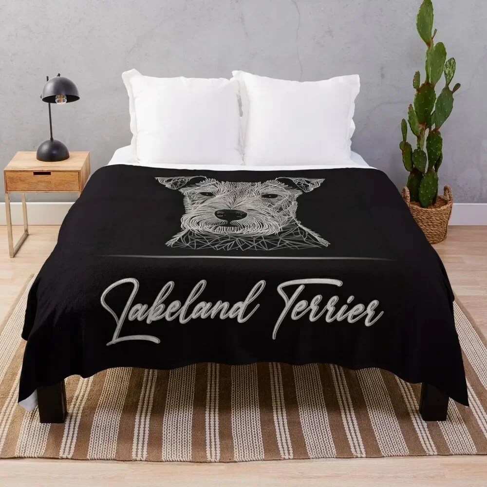 

Lakeland Terrier Portrait Throw Blanket Luxury Designer Soft Beds Weighted Picnic Blankets