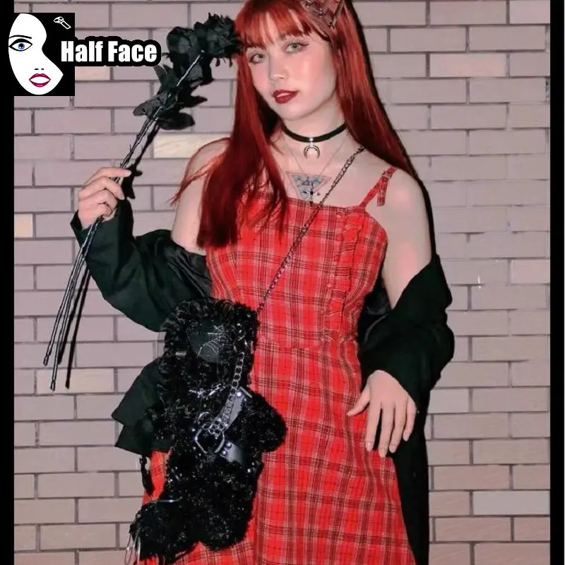 Y2K Girls Harajuku Gothic damskie Punk jedno ramię Lolita Crossbody Bear Halloween plecak na jedno ramię modyfikacja torby Tote