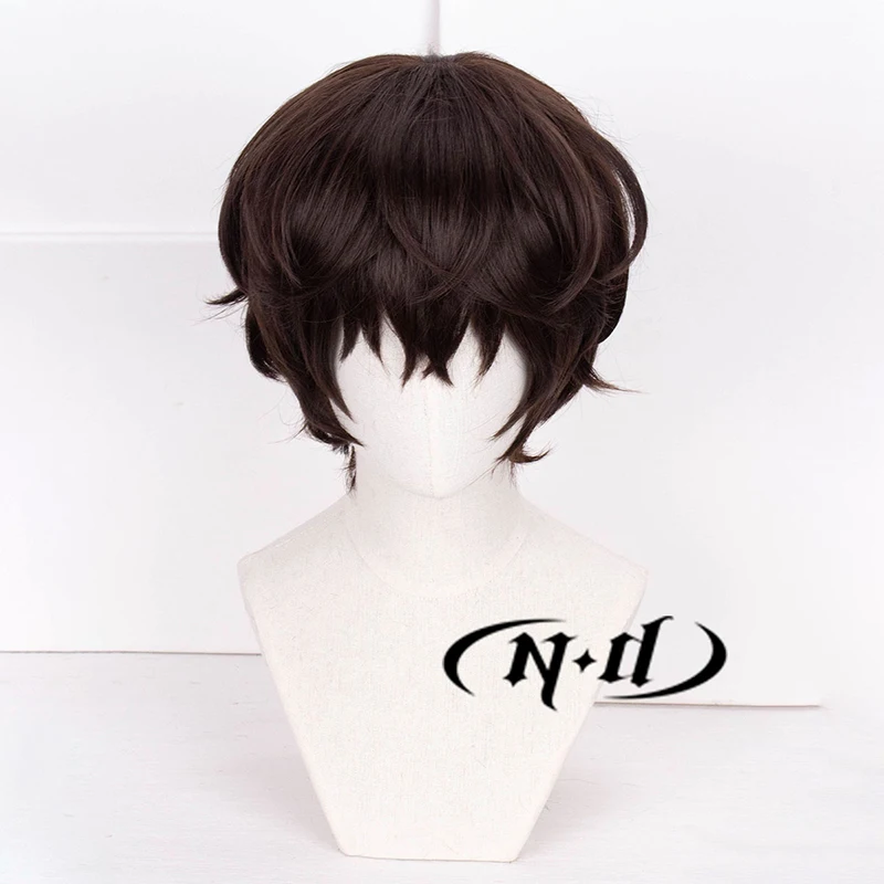 

ND Brand Dazai Osamu Cosplay Wigs Anime Bungo Stray Dogs Short Dark Brown Cosplay Hair Wigs for Comic Con Coser Costume Theme