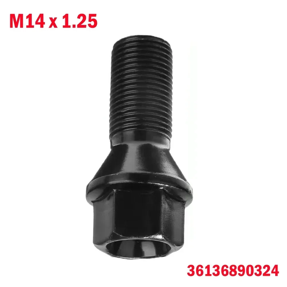VERYUS 36136890324 For BMW Wheel Nut Stud Bolt M14 X 1.25 Black F25 X3 E70 X5 Fitment: (The Compatibility Is Just For Reference