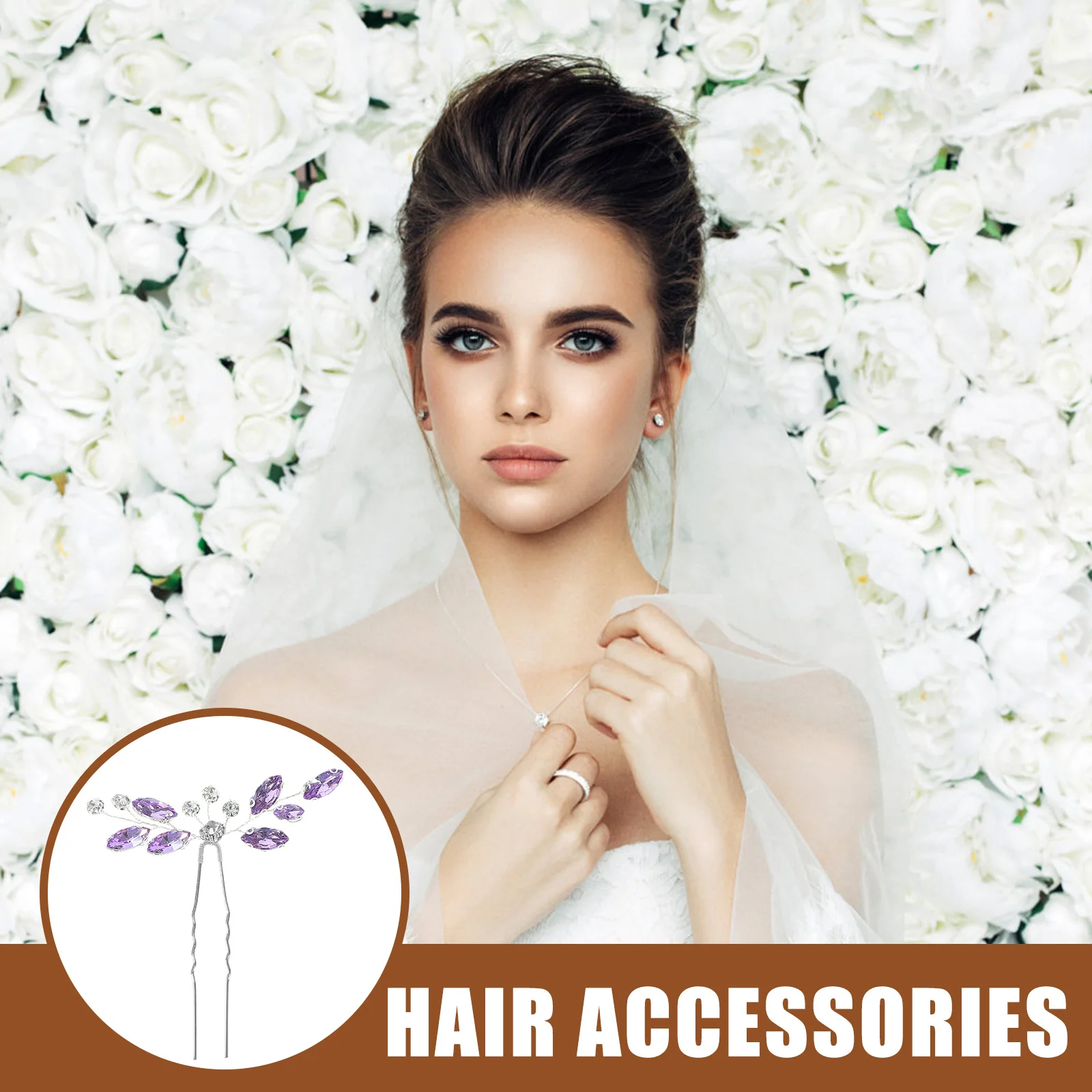 

3Pcs Bridal Rhinestone Hairpin Wedding Hair Fork Set Lightweight Comfortable Hair Accessories for Brides Wedding Bridal Hairpin