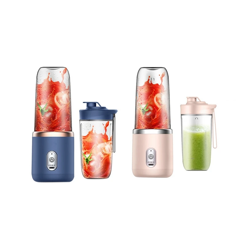 

6 Blades Juicer Blender With Juicer Cup And Lid Portable USB Rechargeable Small Fruit Juice Mixer Machine