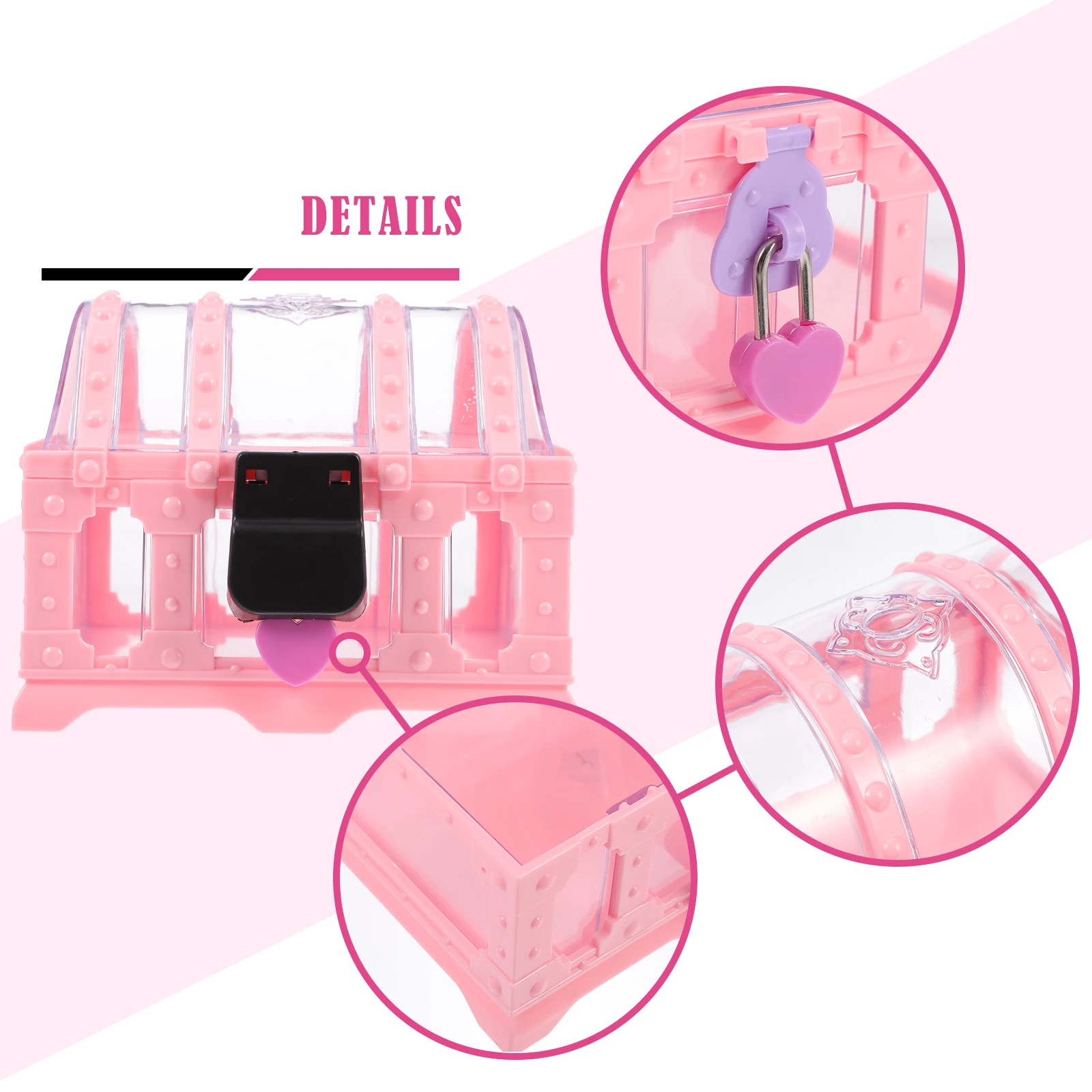 

1 Set Kids Crystal Storage Box Small Jewelry Organizer Holder For Girls Earring Headdress Portable Abs Case Desktop