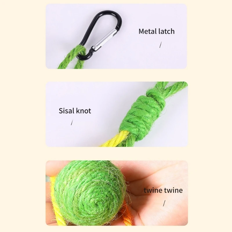 Esfera colorida do arranhador do sisal gatos com sinos para o jogo ativo que alivia o brinquedo do estresse exercício esfera