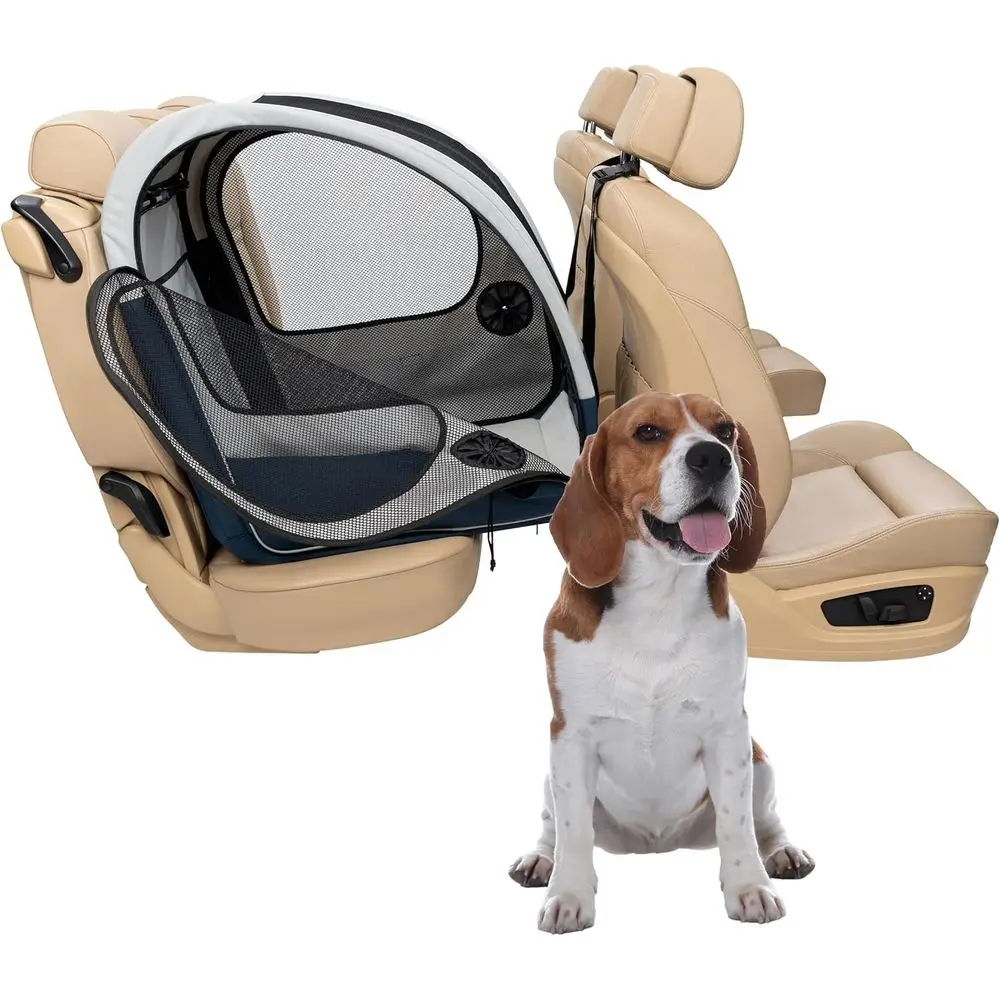 

Складная дорожная переноска Happy Ride - Sae Travel Containment с усиленной конструкцией, сетчатыми окнами, удобными карманами для хранения и надежными креплениями.