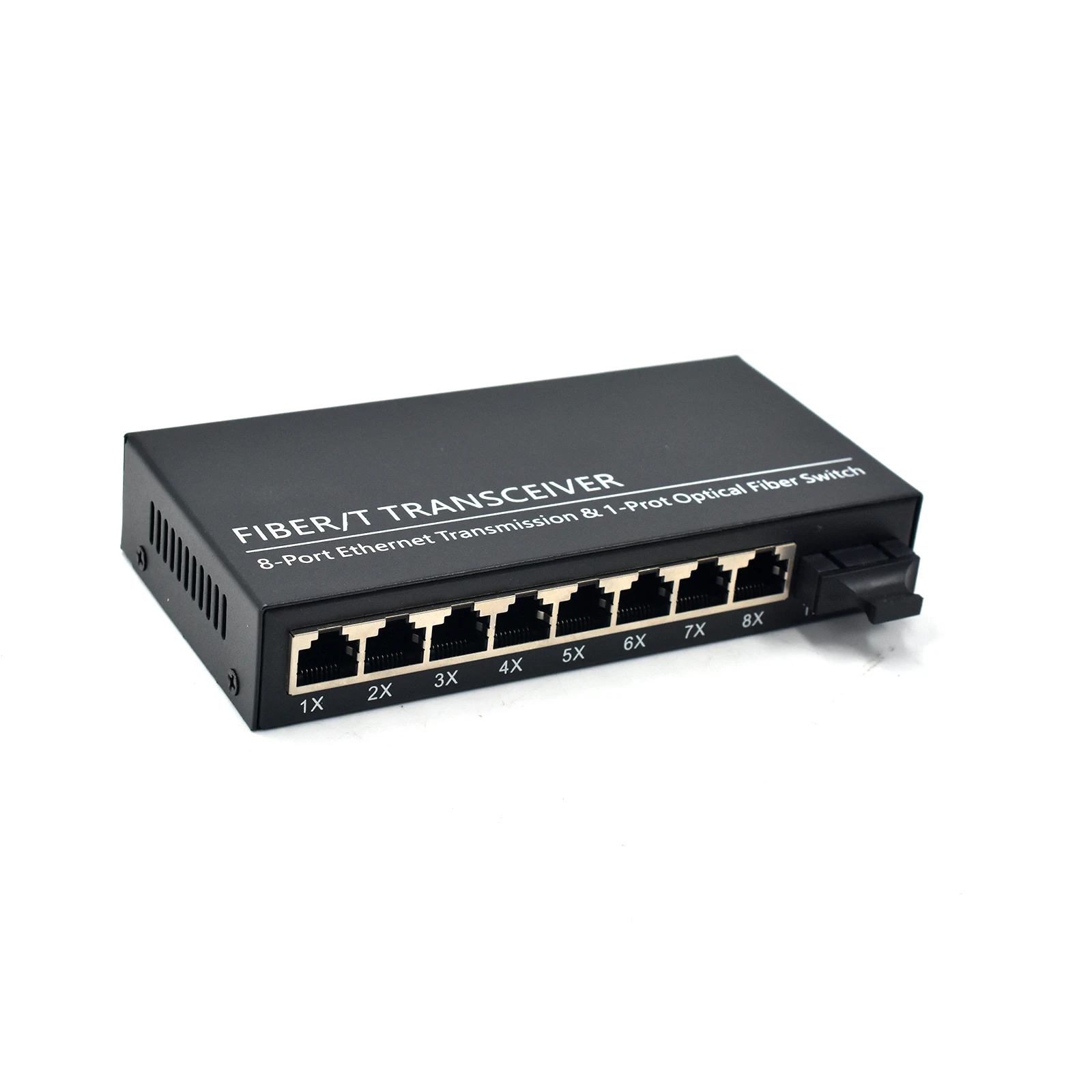 8 Port Ethernet Media Converter, 10/100m, 8 Port + 1 fiber port, optical SC 1310/1550nm, 1 PCs