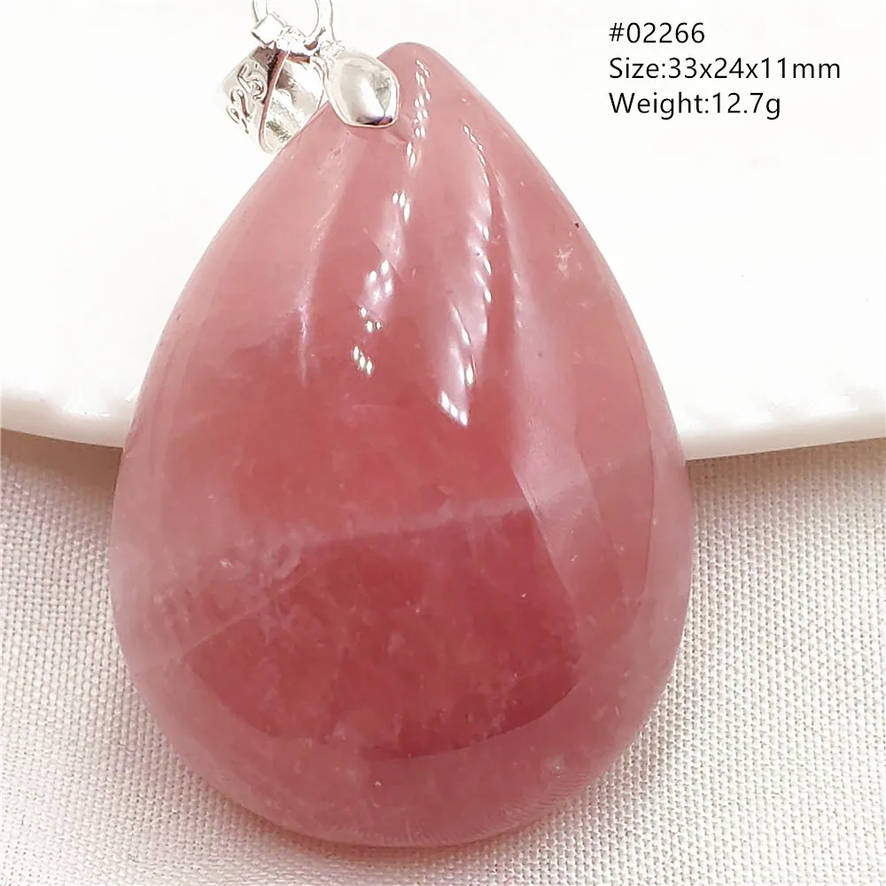 Natural Purple Pink Rose Quartz Pendant Rose Quartz Water Drop Madagascar Red Rose Quartz Women Men Fashion Oval Love AAAAAA