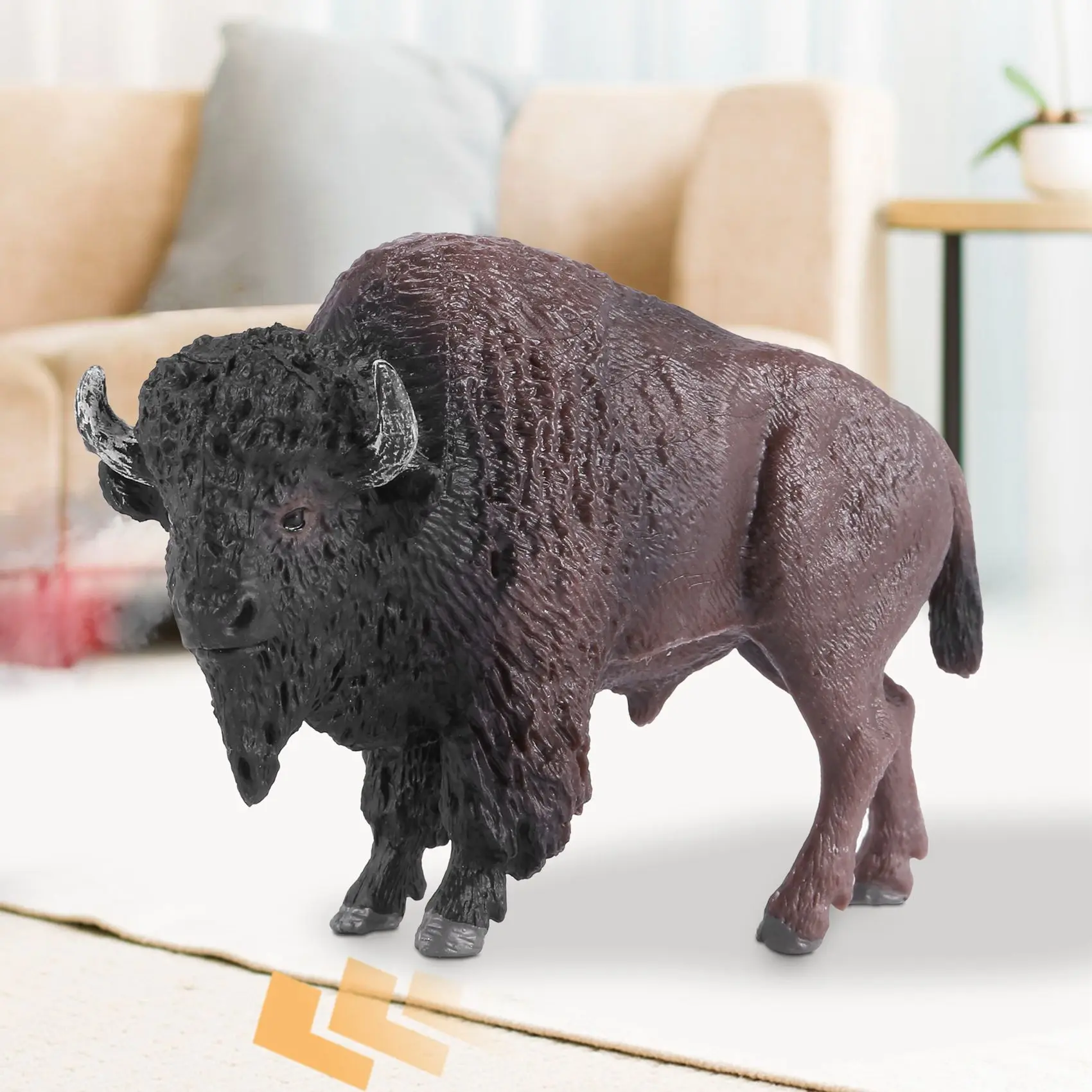 Simulación sólida para niños, modelo del mundo de la vida silvestre, vaca lechera salvaje, juguete de Yak, decoración de mano, estatuilla de bisonte