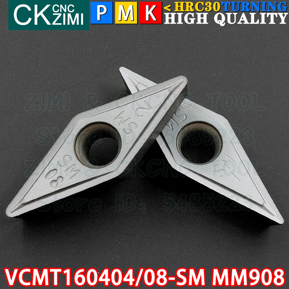 VCMT160404-SM MM908 VCMT160408-SM MM908 VCMT 1604 Твердосплавные пластины Наружные внутренние токарные пластины Инструменты Инструменты для резки металла с ЧПУ Столярные инструменты