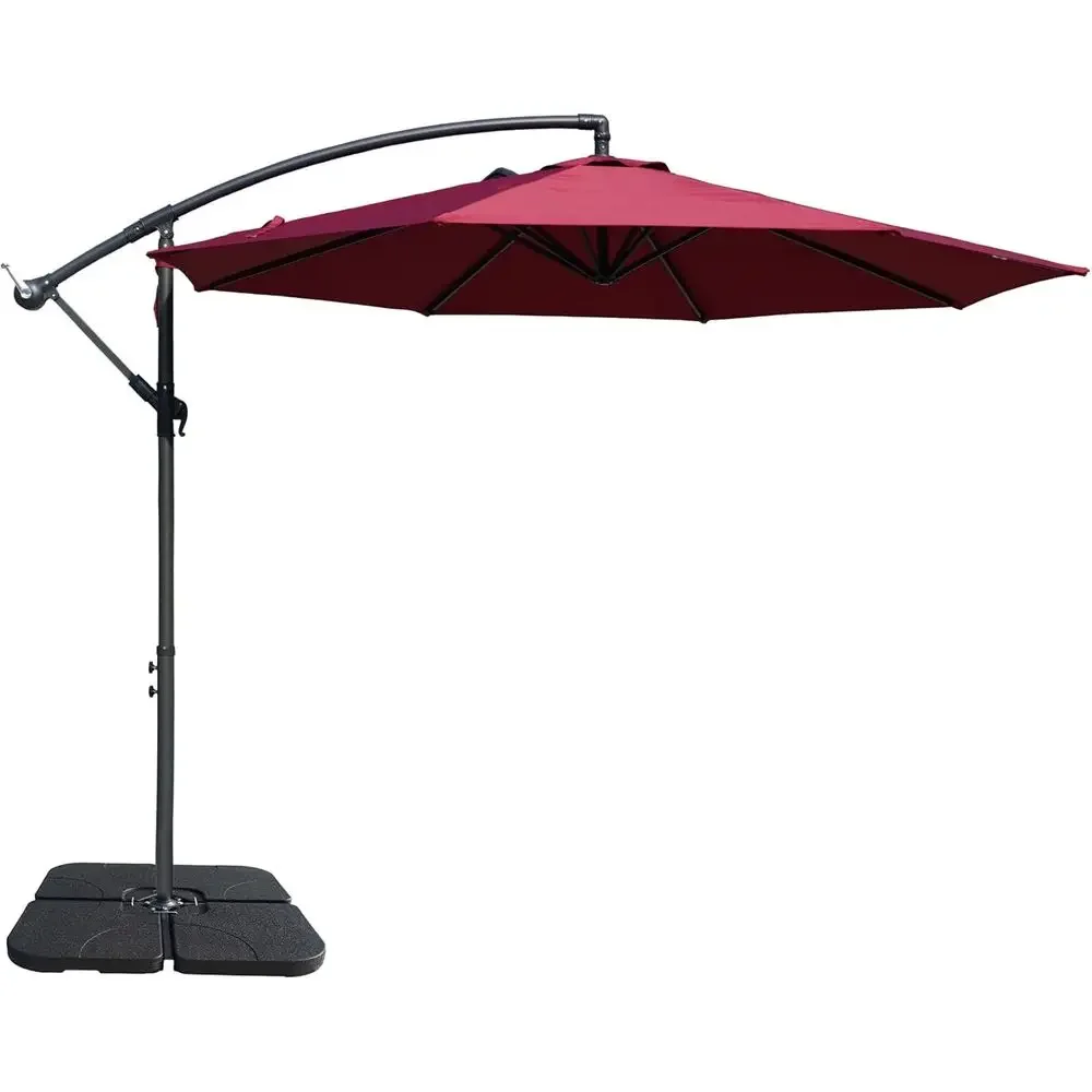 10' Outdoor Patio Umbrella with Hanging Base, Perfect for Balcony or Garden Terrace
