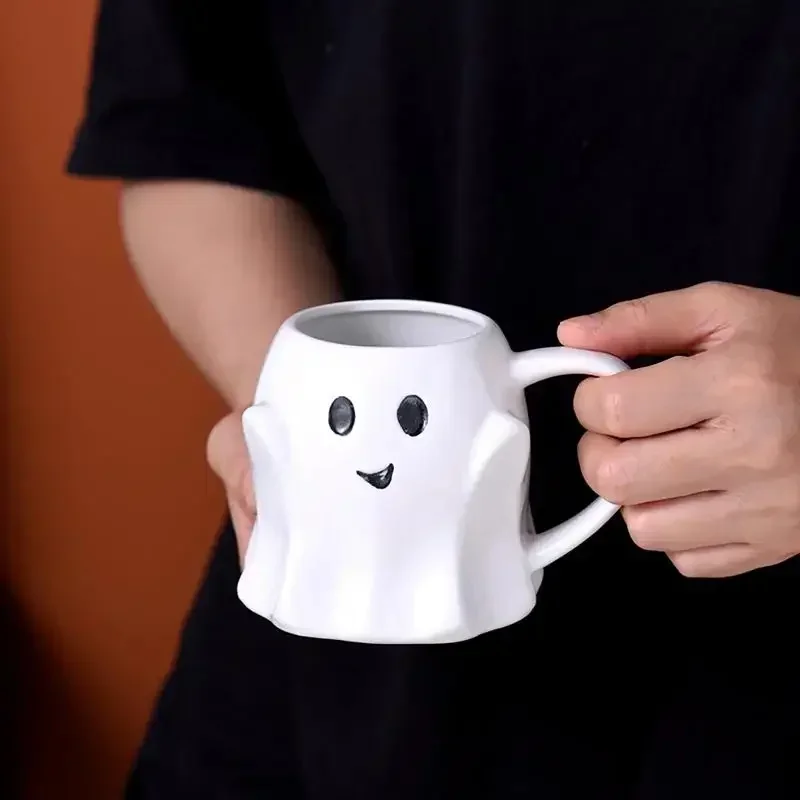 Halloween Coffee Ceramic Mug Ghost Faces Cup Tea Milk Unique Gift For Friends Family Colleague For Home Offices School Dormitory