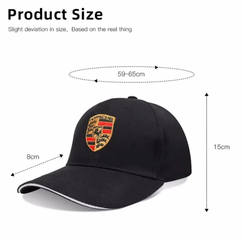 Car Baseball Cap Outdoor Adjustable Casual Sunscreen Hat For Porsche Panamera Macan Boxster Cayman Cayenne 911 718 Accessories