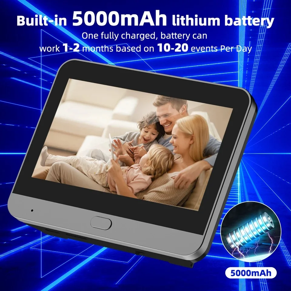 Mini Smart Life Tuya 3MP Cyfrowy wideodomofon 140 °   Kamera do drzwi z szerokim kątem widzenia, WiFi 2.4Ghz, magiczny wizjer, czujnik PIR, zasilana bateryjnie