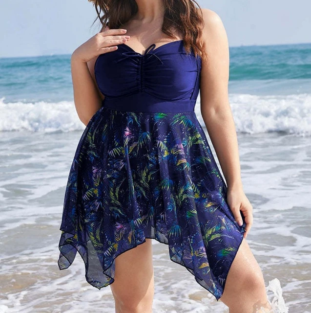 Costume da bagno intero da donna taglie forti costume da bagno per il controllo della pancia battiscopa copricostume da bagno costumi da bagno stampati eleganti abbigliamento da spiaggia AliExpress