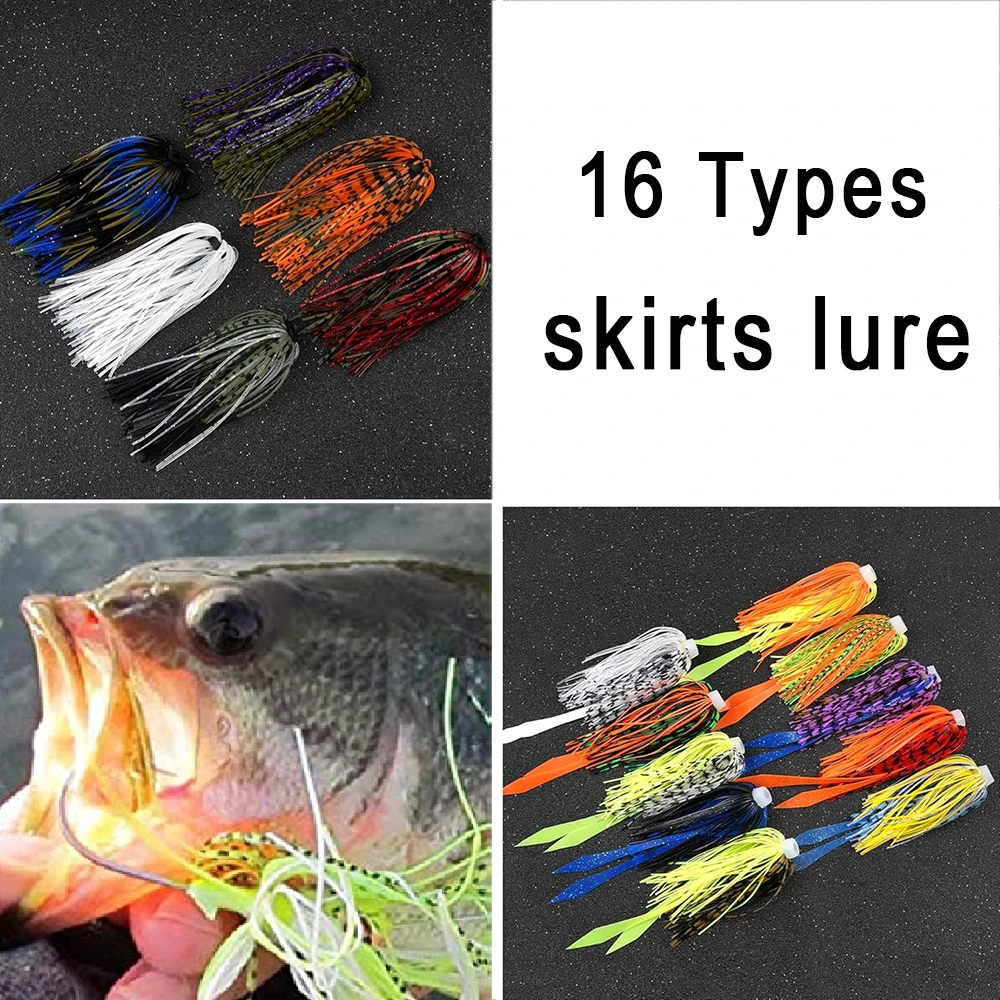 16 Stück Skirts Jig Angelköder Ersatz-Spinnerbait Buzzbaits für Bass, Forelle, Hecht, Zander, Jigging-Köderherstellung, Angelzubehör – Detail 3